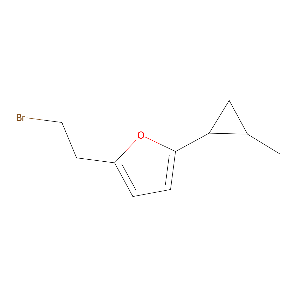 2-(2-Bromoethyl)-5-(2-methylcyclopropyl)furan molecular structure, CAS 1341624-96-1