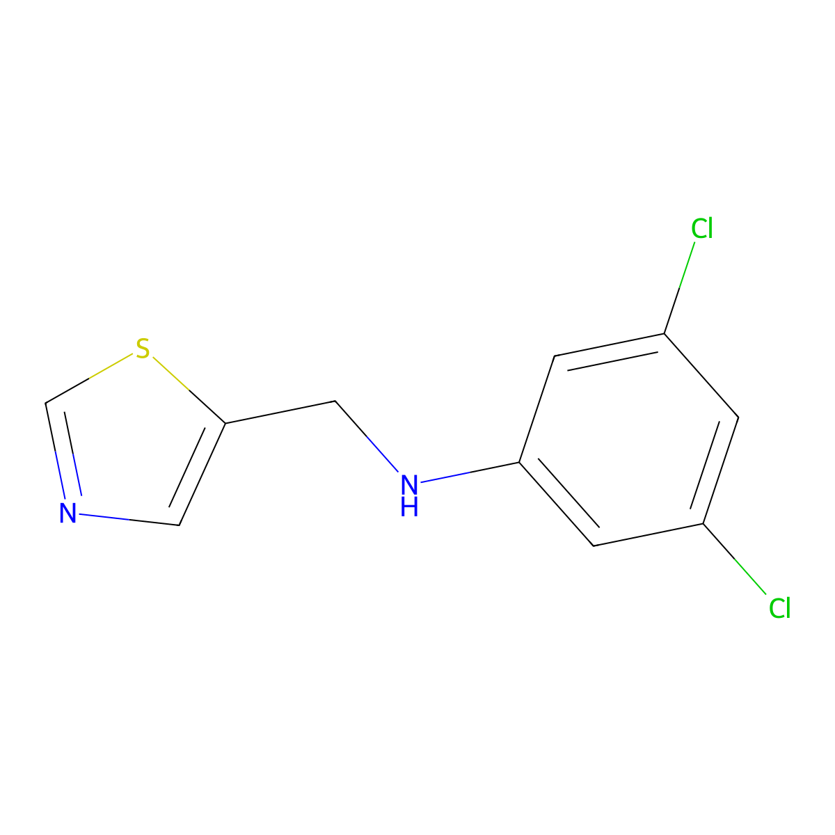 3,5-Dichloro-N-(thiazol-5-ylmethyl)aniline molecular structure, CAS 1341625-39-5