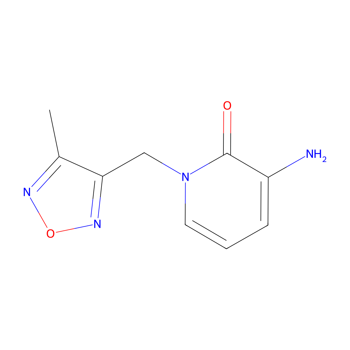 3-Amino-1-((4-methyl-1,2,5-oxadiazol-3-yl)methyl)pyridin-2(1h)-one molecular structure, CAS 1341626-79-6