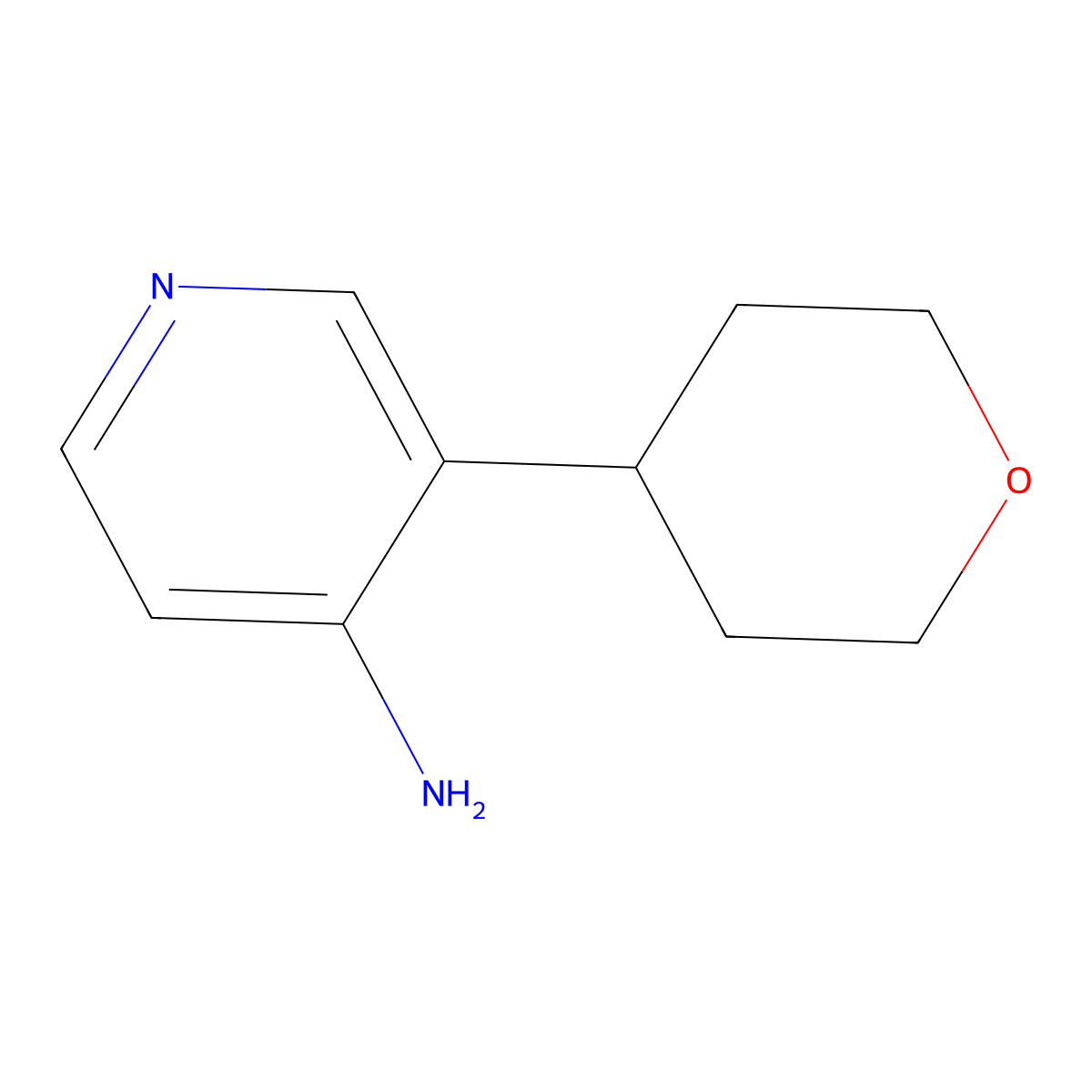 3-(Oxan-4-yl)pyridin-4-amine molecular structure, CAS 1341626-80-9