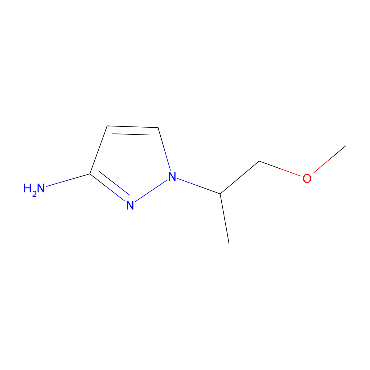 1-(1-methoxypropan-2-yl)-1H-pyrazol-3-amine molecular structure, CAS 1341630-16-7