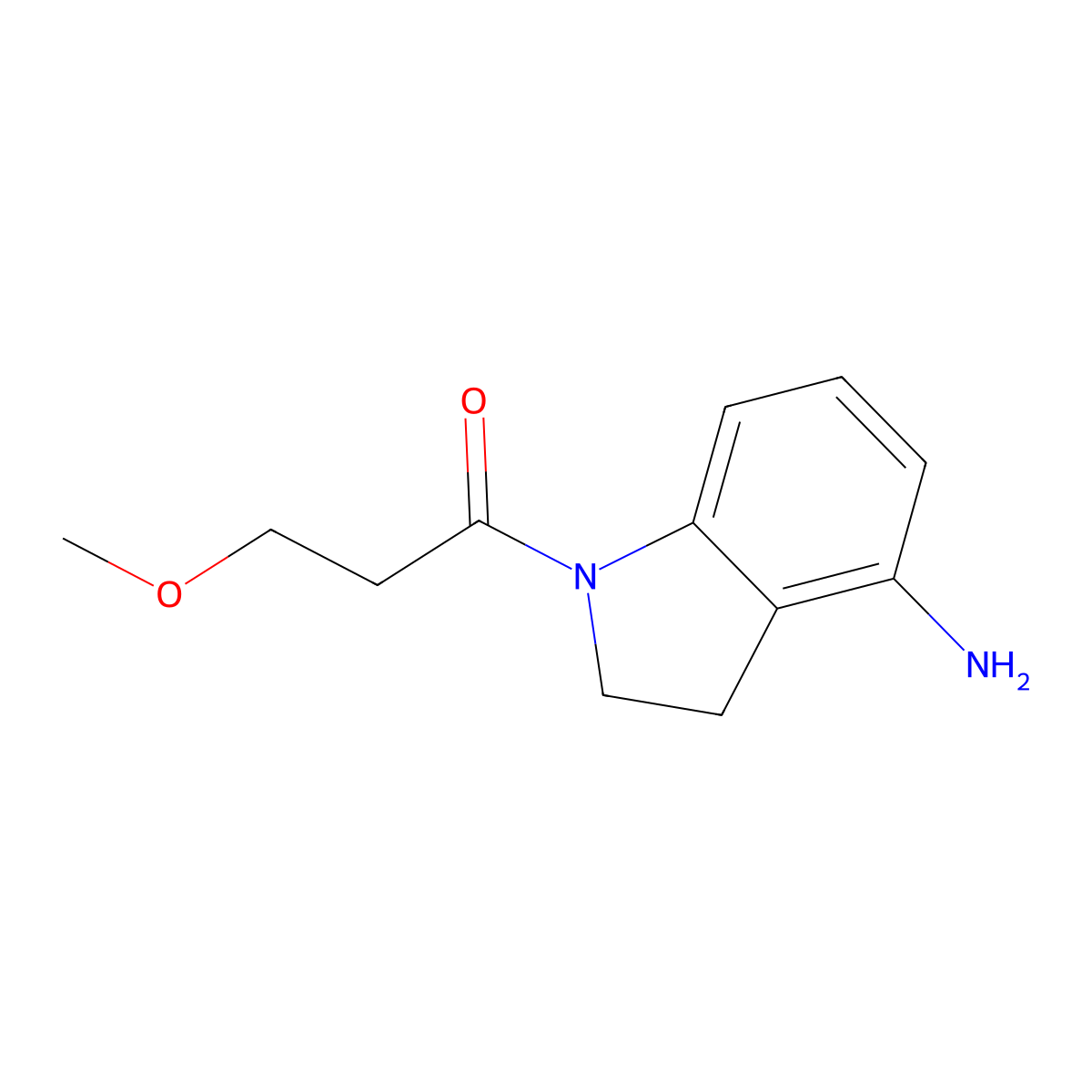 1-(4-Aminoindolin-1-yl)-3-methoxypropan-1-one molecular structure, CAS 1341633-39-3