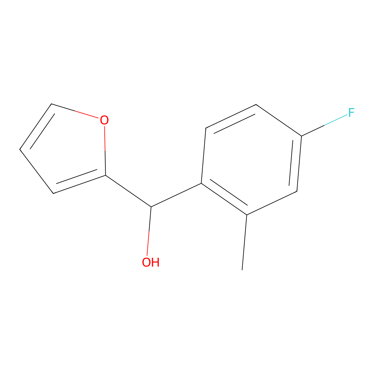 4-Fluoro-2-methylphenyl-(2-furyl)methanol molecular structure, CAS 1341633-67-7