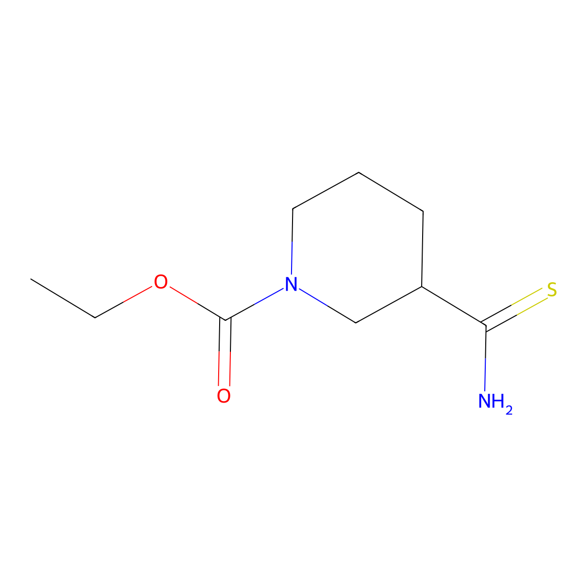 Ethyl 3-carbamothioylpiperidine-1-carboxylate molecular structure, CAS 1341634-94-3