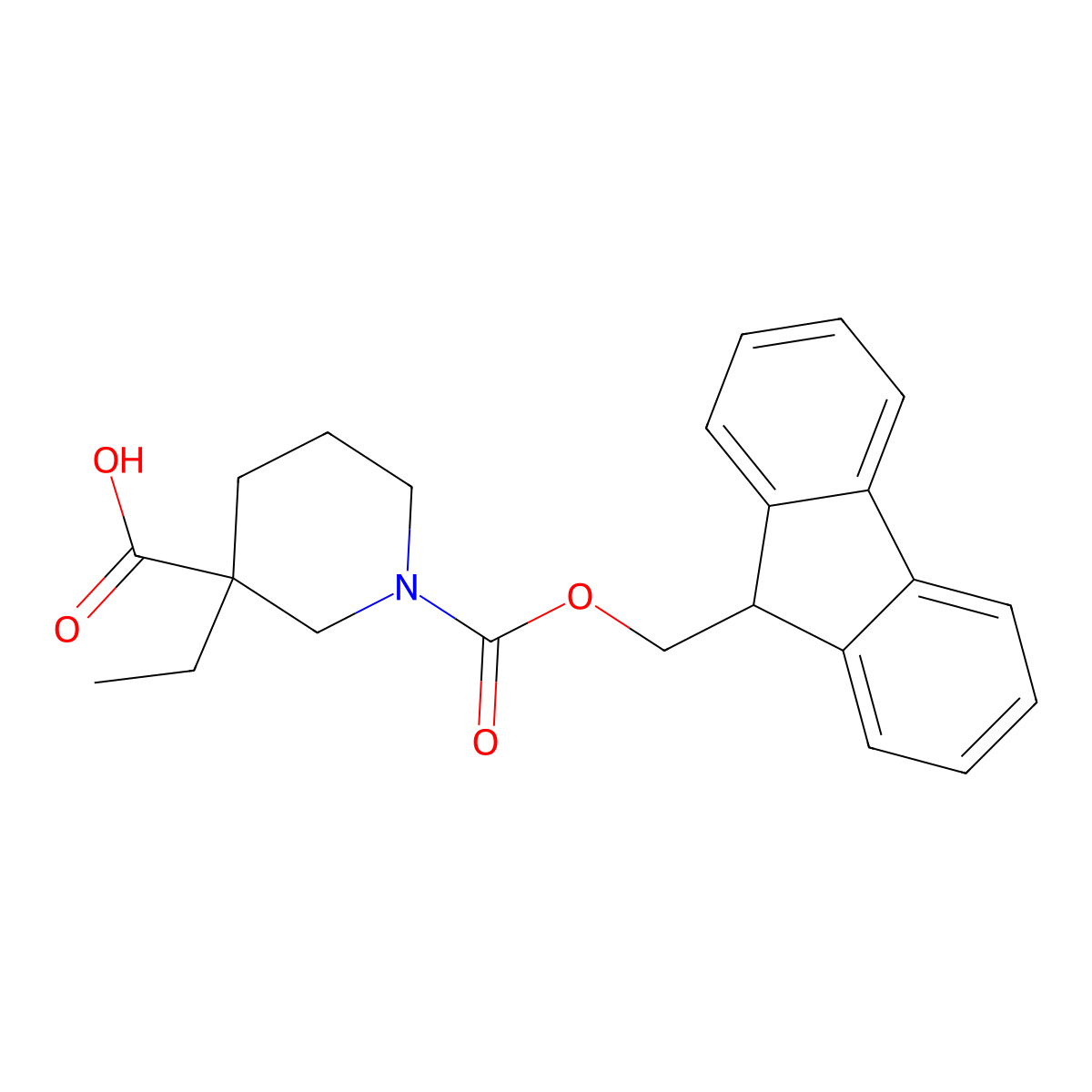 1-(((9h-Fluoren-9-yl)methoxy)carbonyl)-3-ethylpiperidine-3-carboxylic acid molecular structure, CAS 1341635-63-9