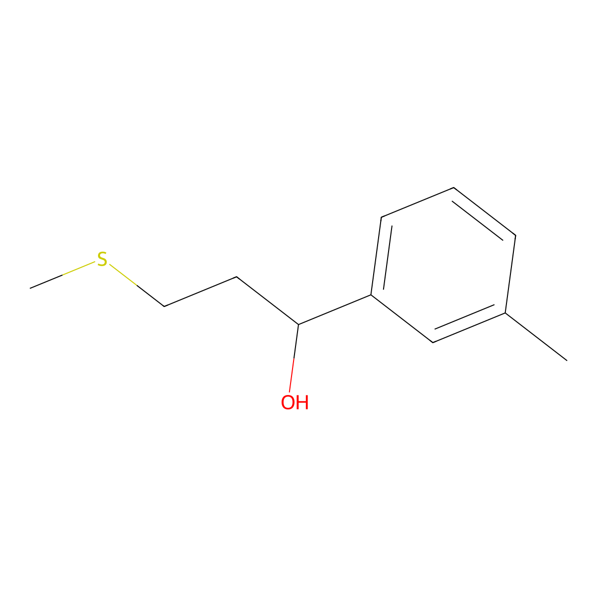 3-(Methylthio)-1-(m-tolyl)propan-1-ol molecular structure, CAS 1341637-11-3