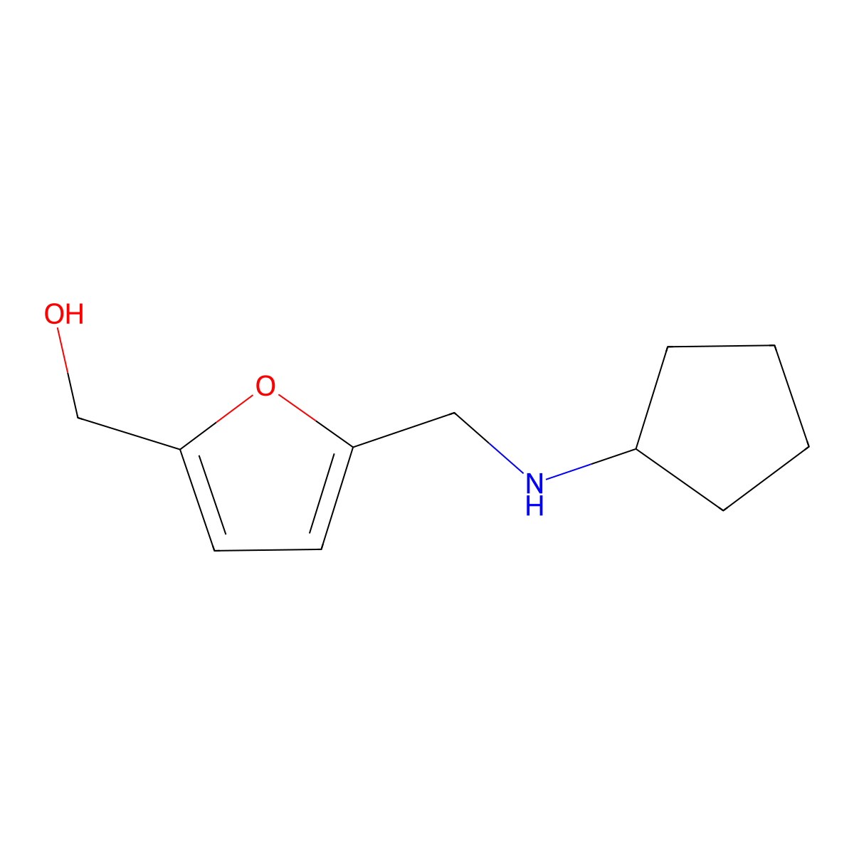 {5-[(Cyclopentylamino)methyl]furan-2-yl}methanol molecular structure, CAS 1341640-12-7