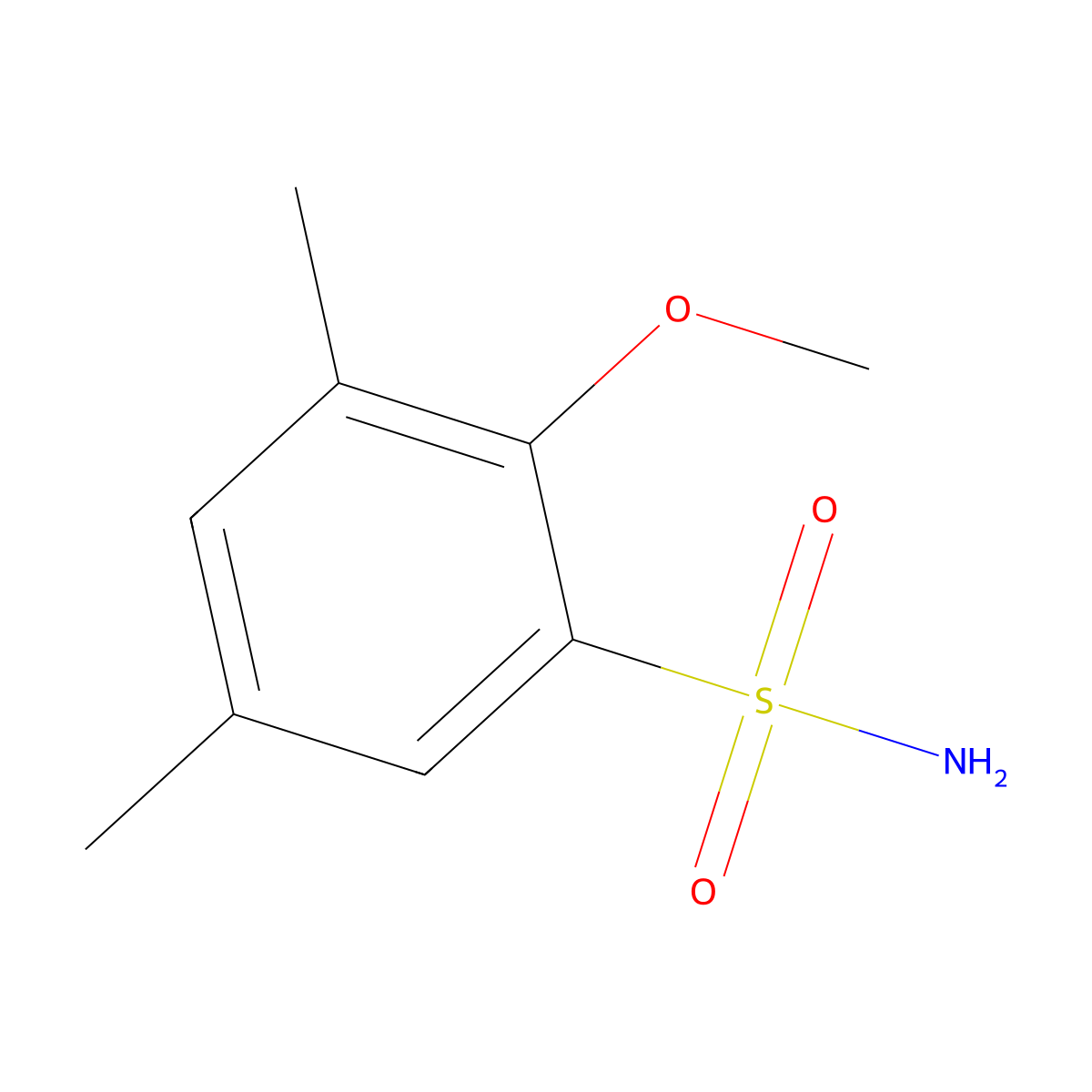 2-Methoxy-3,5-dimethylbenzene-1-sulfonamide molecular structure, CAS 1341641-01-7
