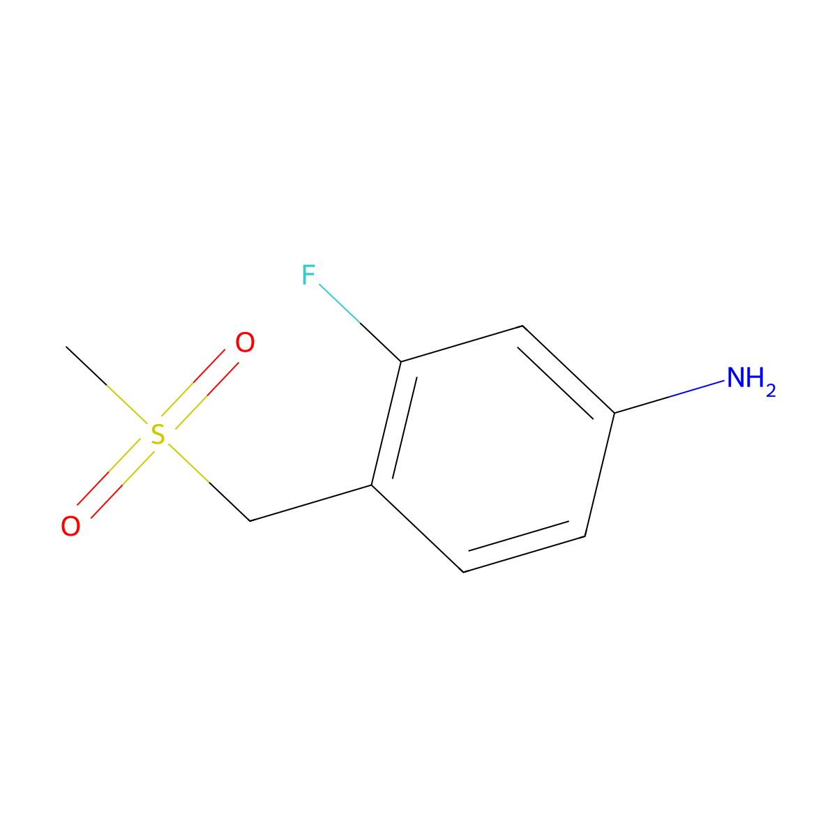 3-Fluoro-4-(methanesulfonylmethyl)aniline molecular structure, CAS 1341641-93-7