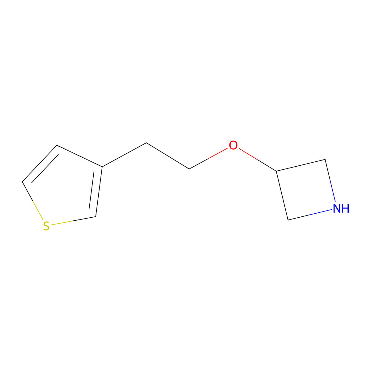 3-(2-(Thiophen-3-yl)ethoxy)azetidine molecular structure, CAS 1341642-80-5