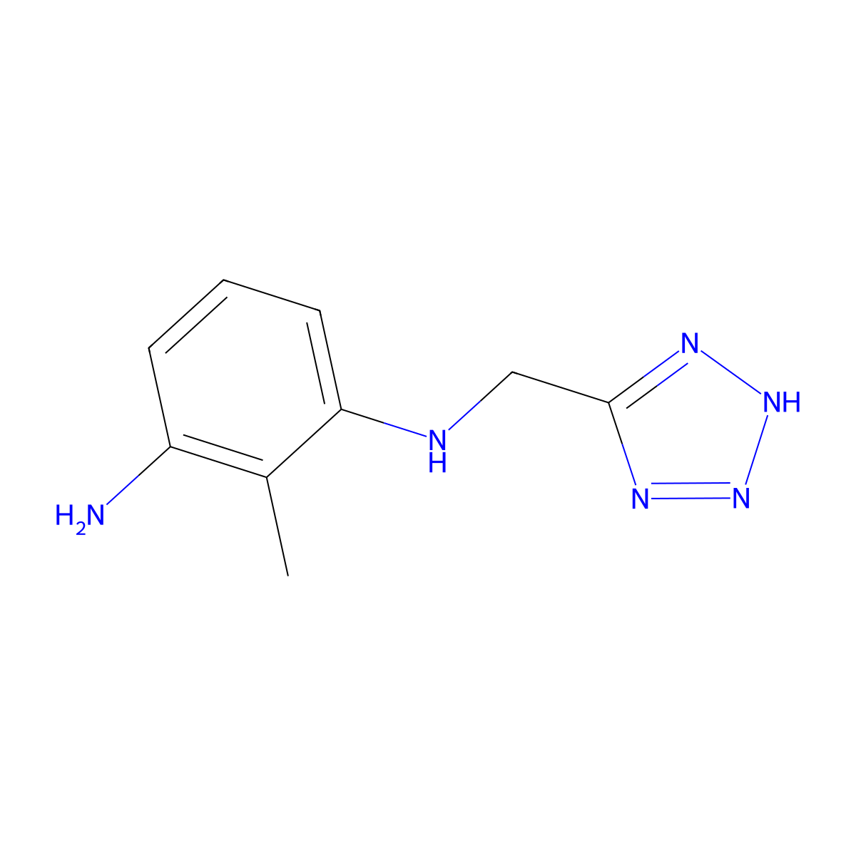 2-methyl-1-N-(1H-1,2,3,4-tetrazol-5-ylmethyl)benzene-1,3-diamine molecular structure, CAS 1341643-44-4