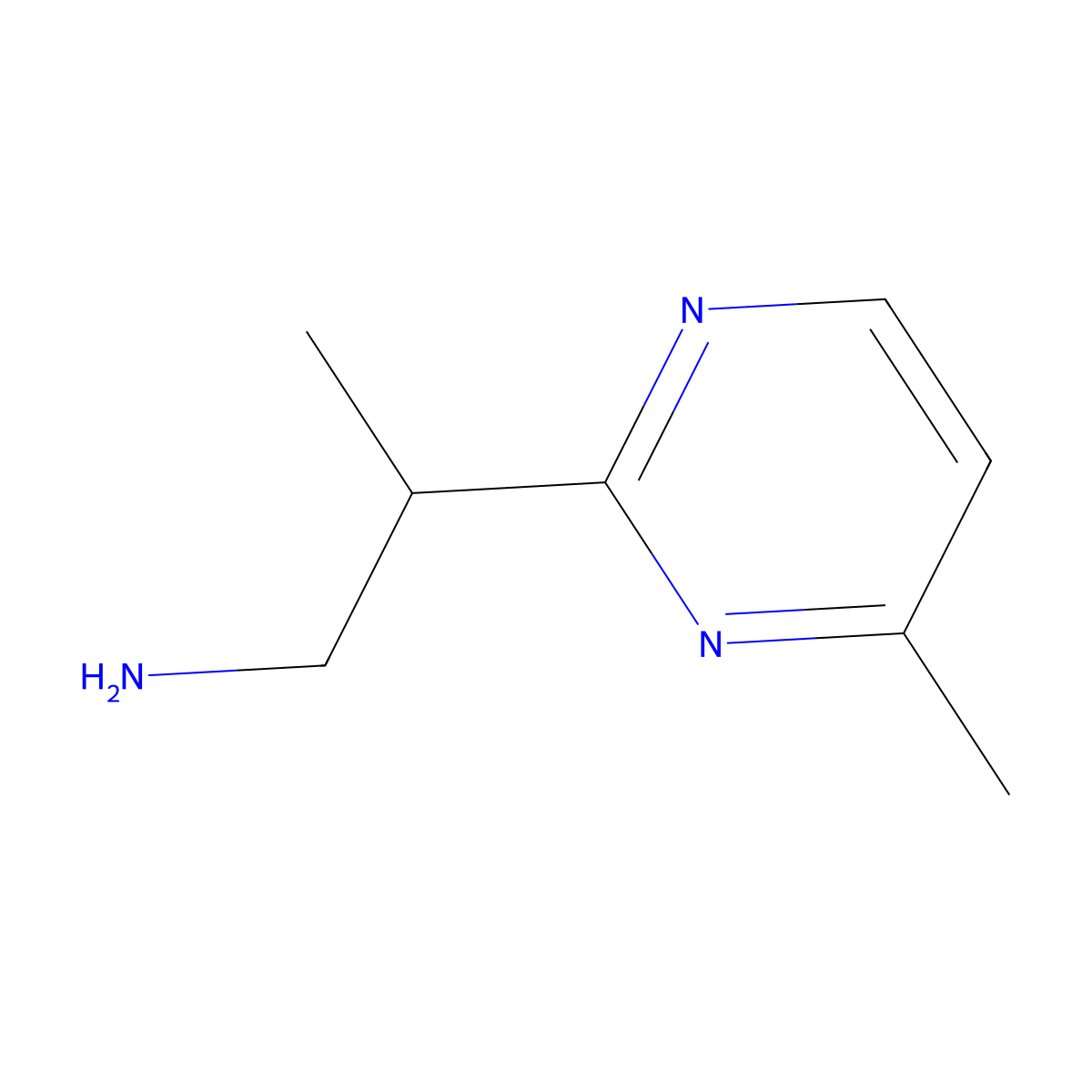 2-(4-Methylpyrimidin-2-yl)propan-1-amine molecular structure, CAS 1341647-00-4