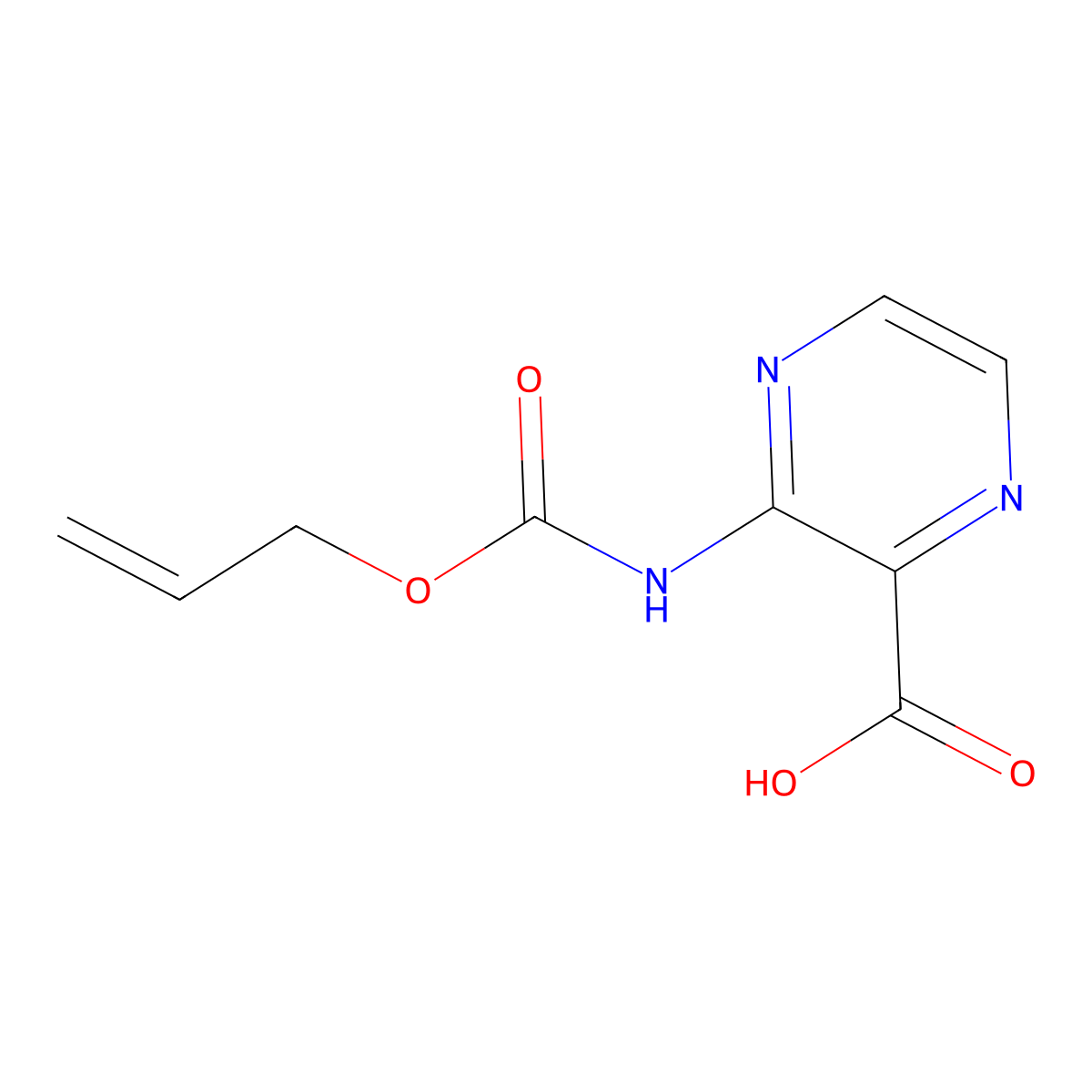 3-{[(Prop-2-en-1-yloxy)carbonyl]amino}pyrazine-2-carboxylic acid molecular structure, CAS 1341647-14-0