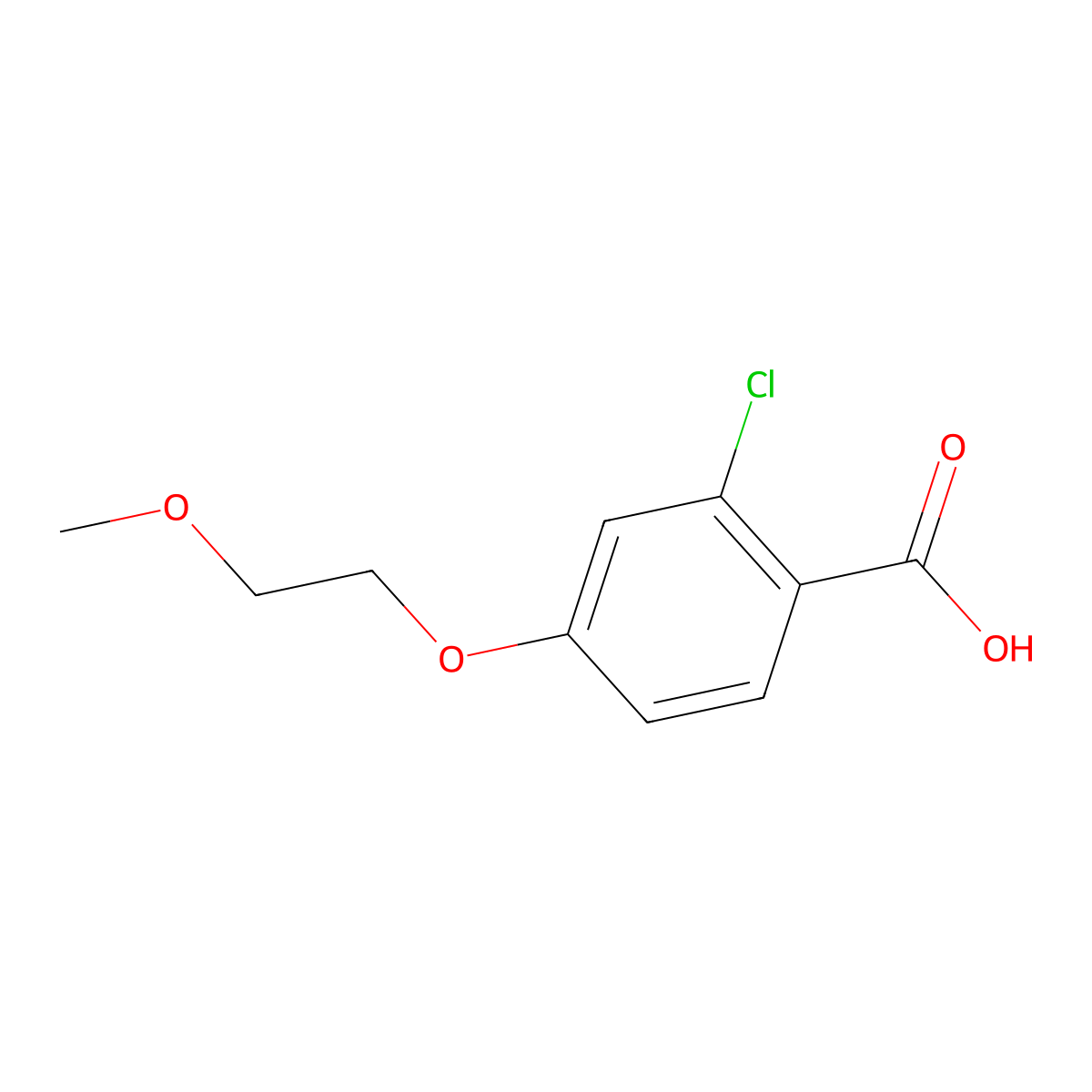 2-Chloro-4-(2-methoxyethoxy)benzoic acid molecular structure, CAS 1341647-72-0