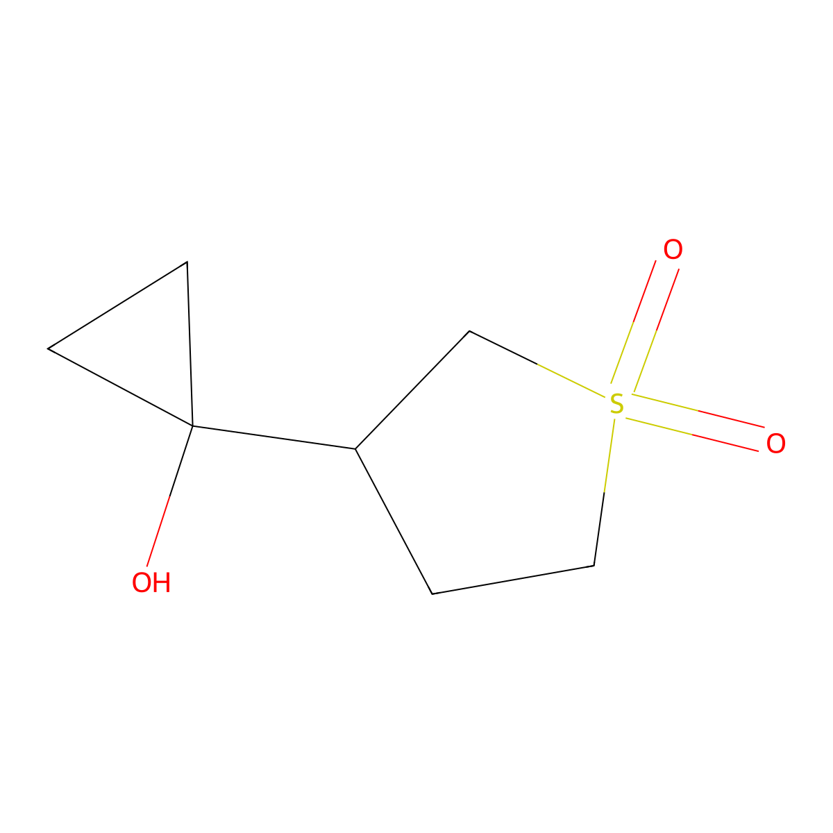 3-(1-Hydroxycyclopropyl)tetrahydrothiophene 1,1-dioxide molecular structure, CAS 1341649-49-7