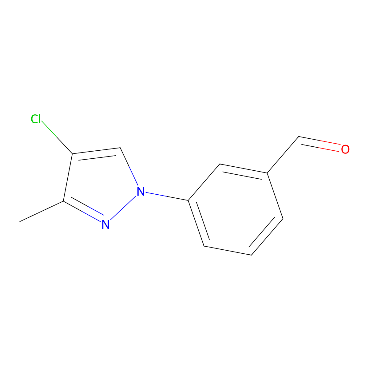 3-(4-Chloro-3-methyl-1H-pyrazol-1-YL)benzaldehyde molecular structure, CAS 1341649-60-2
