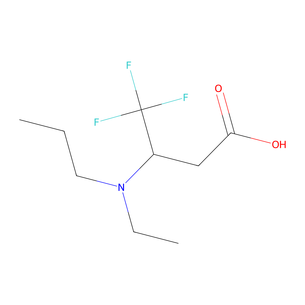 3-[Ethyl(propyl)amino]-4,4,4-trifluorobutanoic acid molecular structure, CAS 1341652-63-8