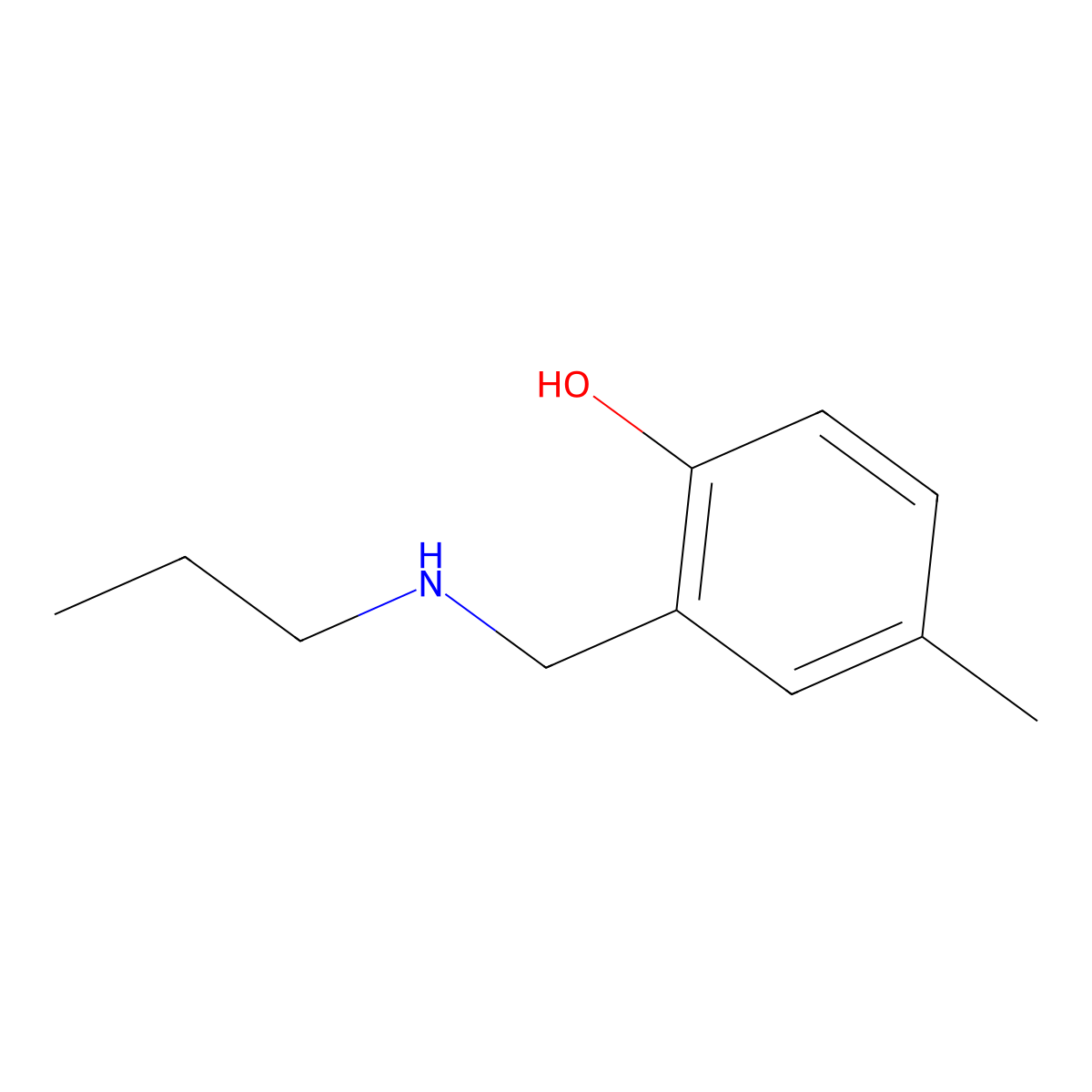 4-Methyl-2-[(propylamino)methyl]phenol molecular structure, CAS 1341655-81-9