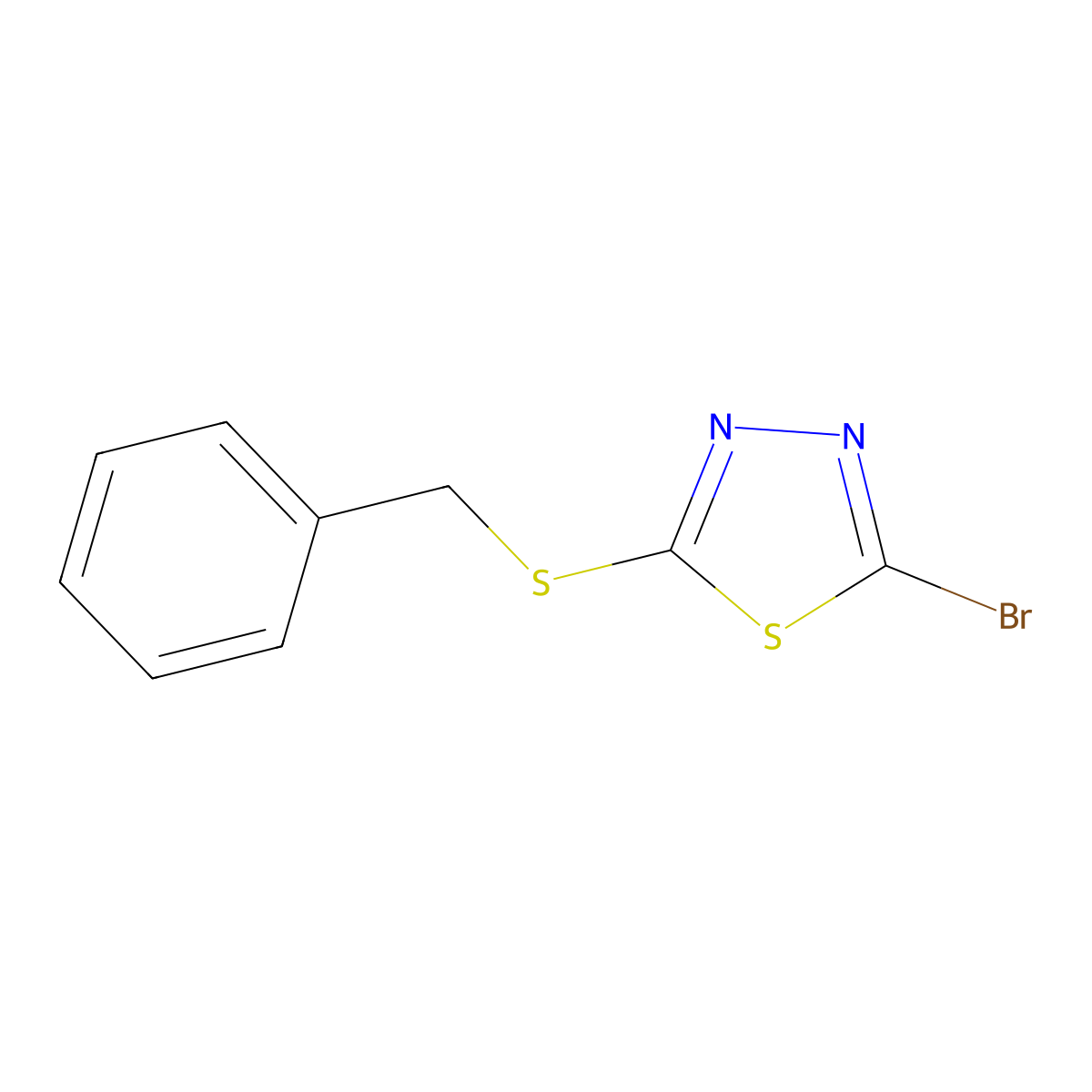 2-(Benzylsulfanyl)-5-bromo-1,3,4-thiadiazole molecular structure, CAS 1341656-02-7