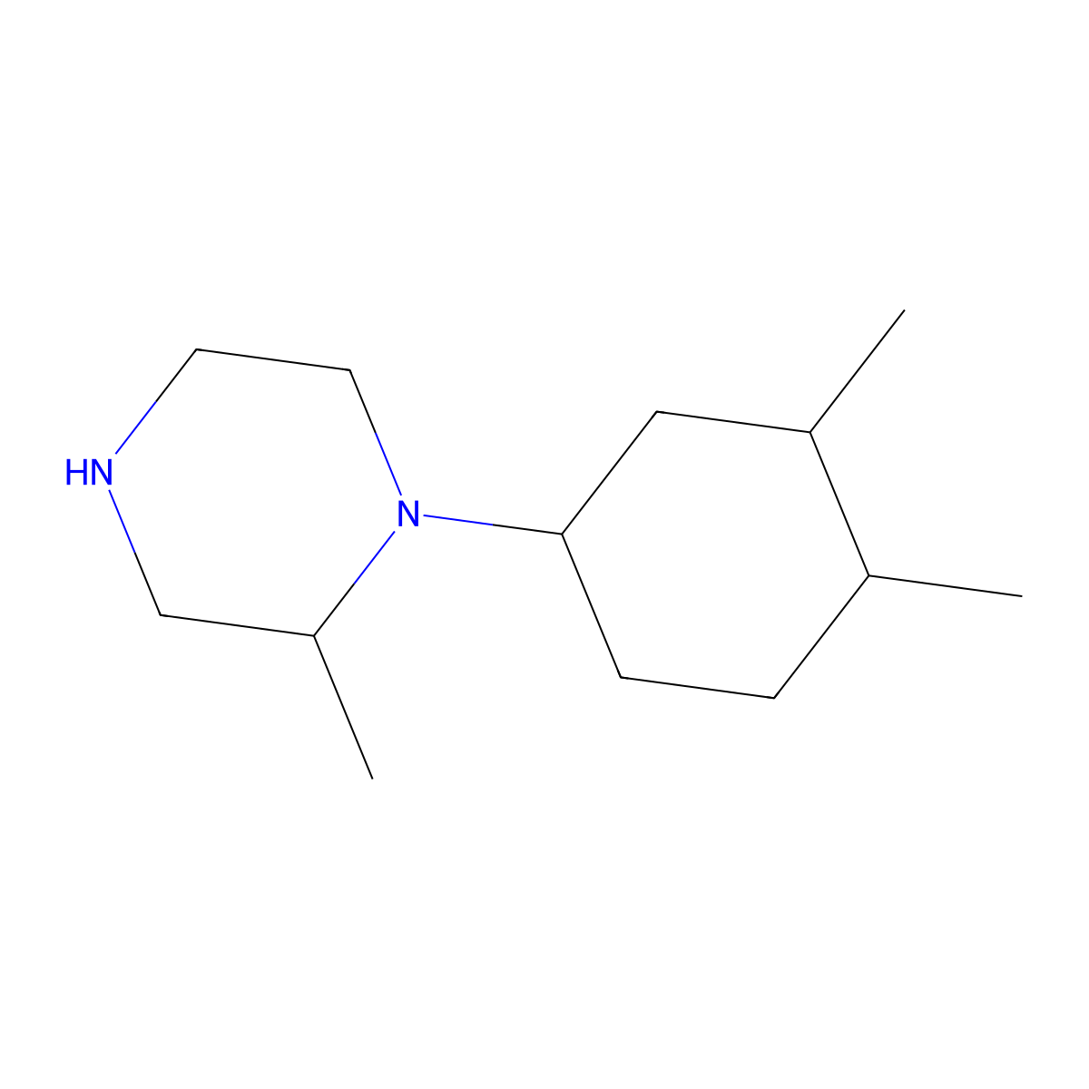 1-(3,4-Dimethylcyclohexyl)-2-methylpiperazine molecular structure, CAS 1341657-18-8