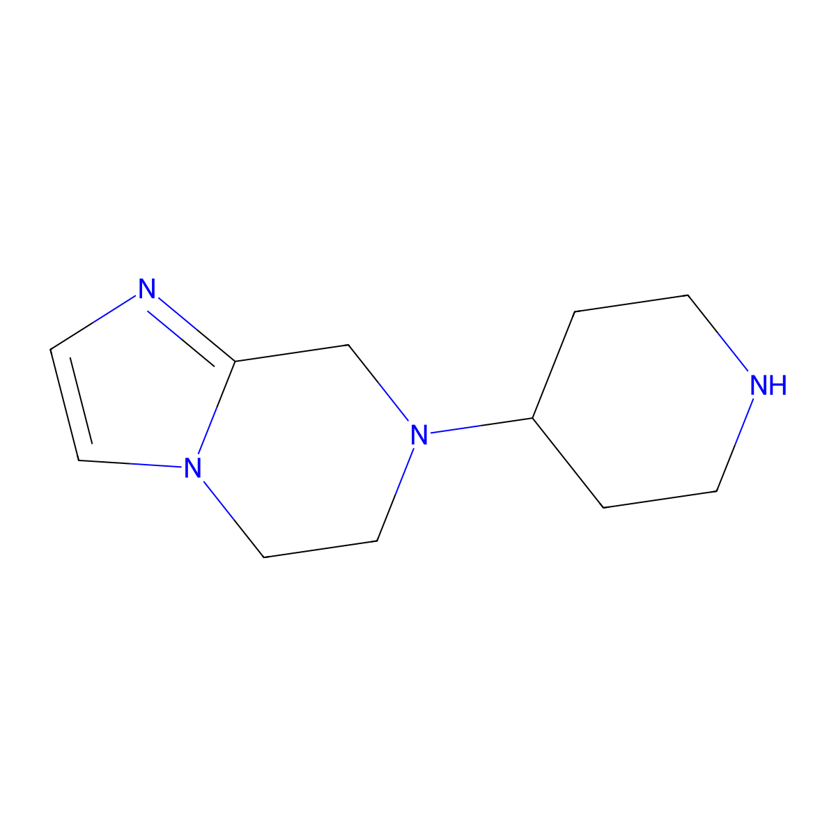 4-{5H,6H,7H,8H-imidazo[1,2-a]pyrazin-7-yl}piperidine molecular structure, CAS 1341657-65-5