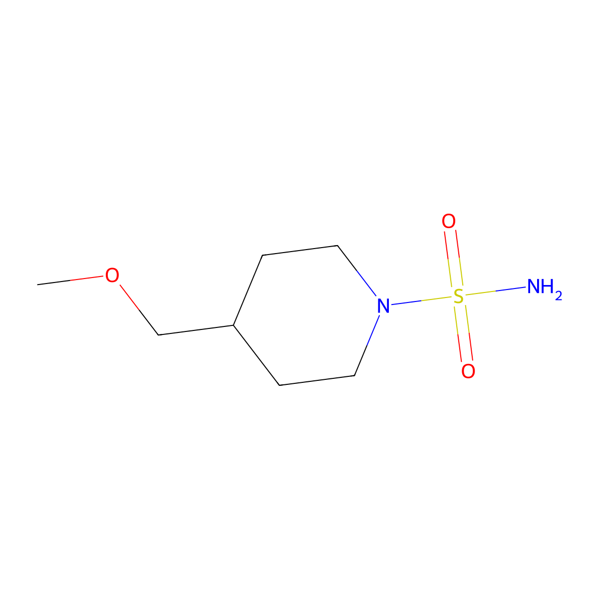 1-Piperidinesulfonamide, 4-(methoxymethyl)- molecular structure, CAS 1341657-66-6