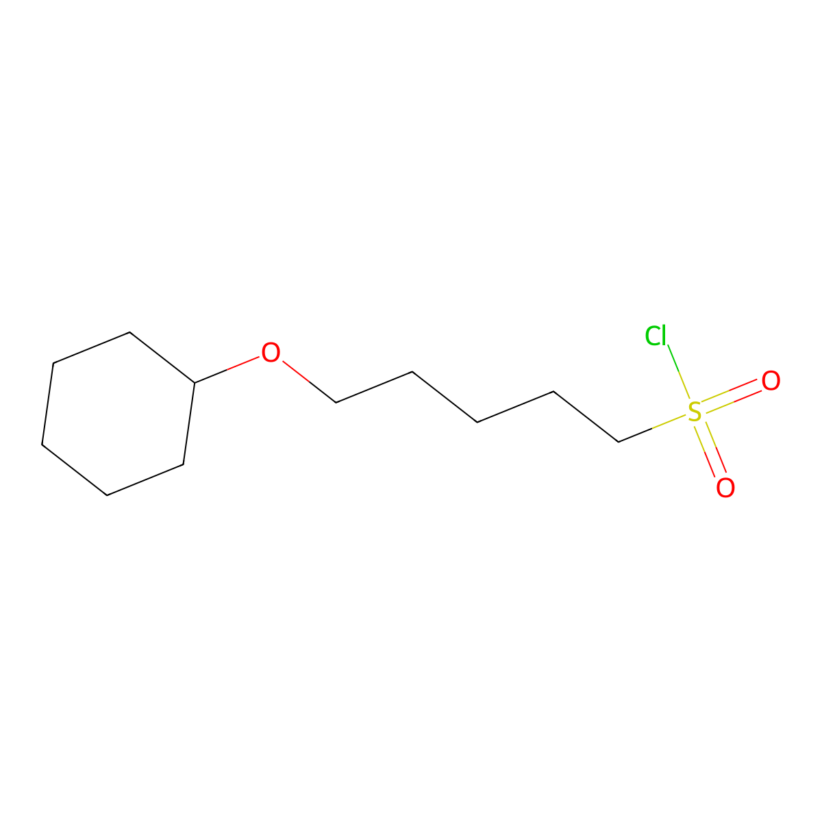 5-(Cyclohexyloxy)pentane-1-sulfonyl chloride molecular structure, CAS 1341659-38-8
