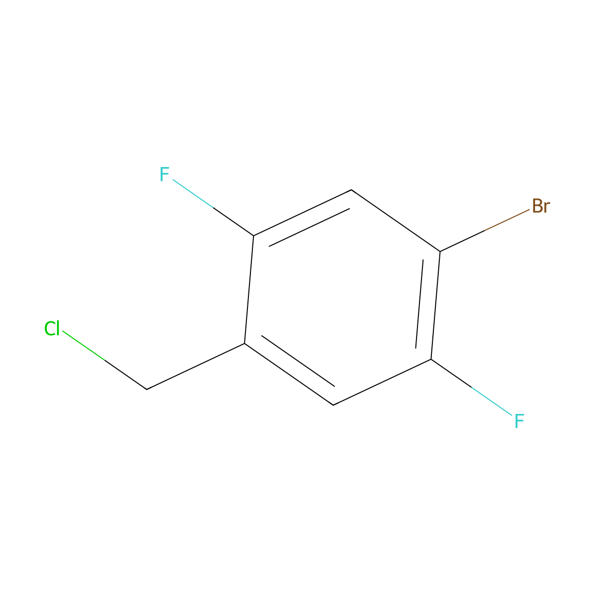 1-Bromo-4-(chloromethyl)-2,5-difluorobenzene molecular structure, CAS 1341660-62-5
