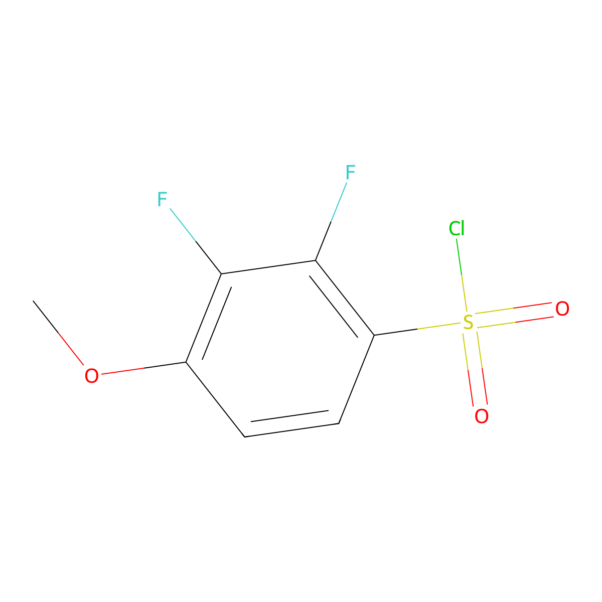 2,3-Difluoro-4-methoxybenzenesulfonyl chloride molecular structure, CAS 1341660-99-8