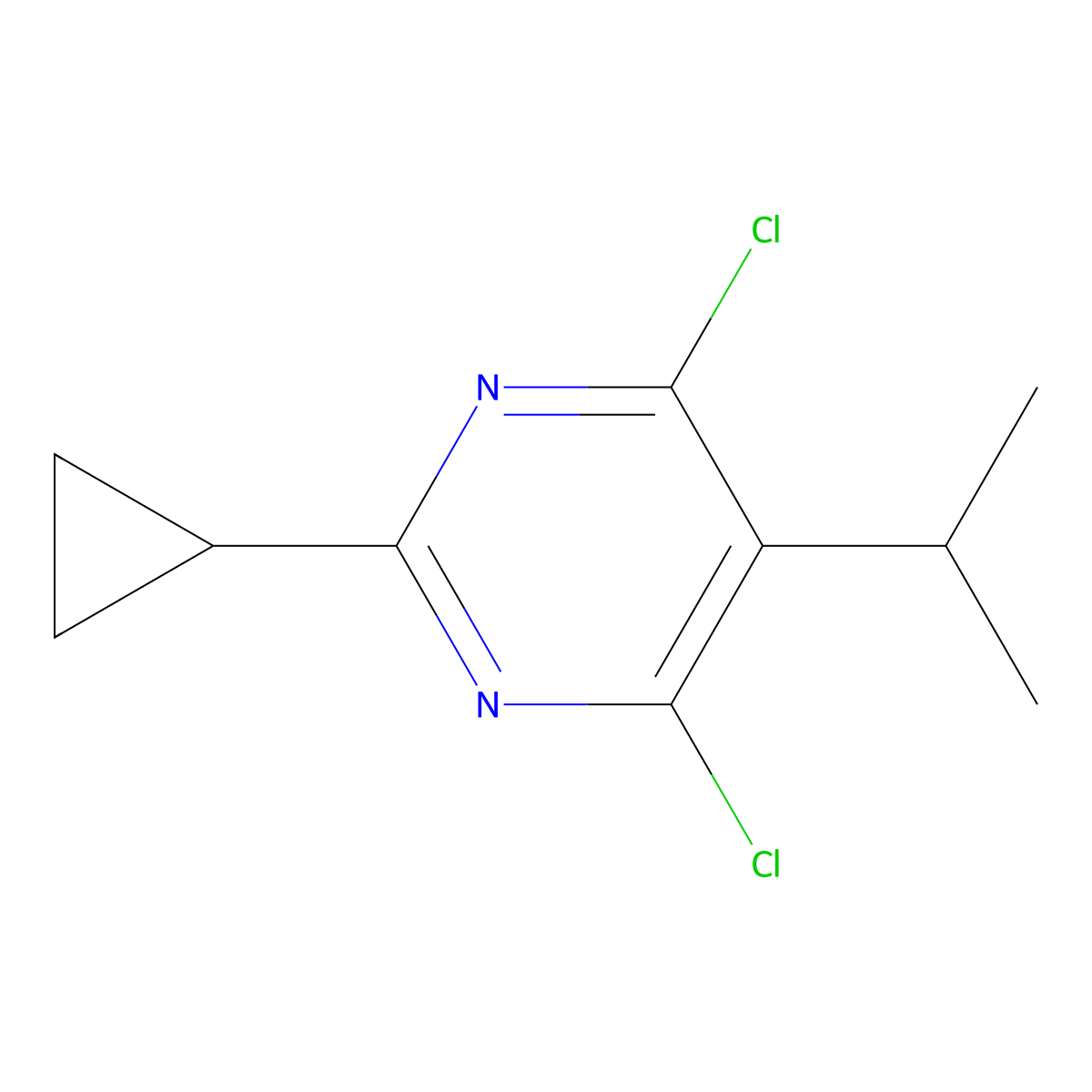 4,6-Dichloro-2-cyclopropyl-5-isopropylpyrimidine molecular structure, CAS 1341661-43-5