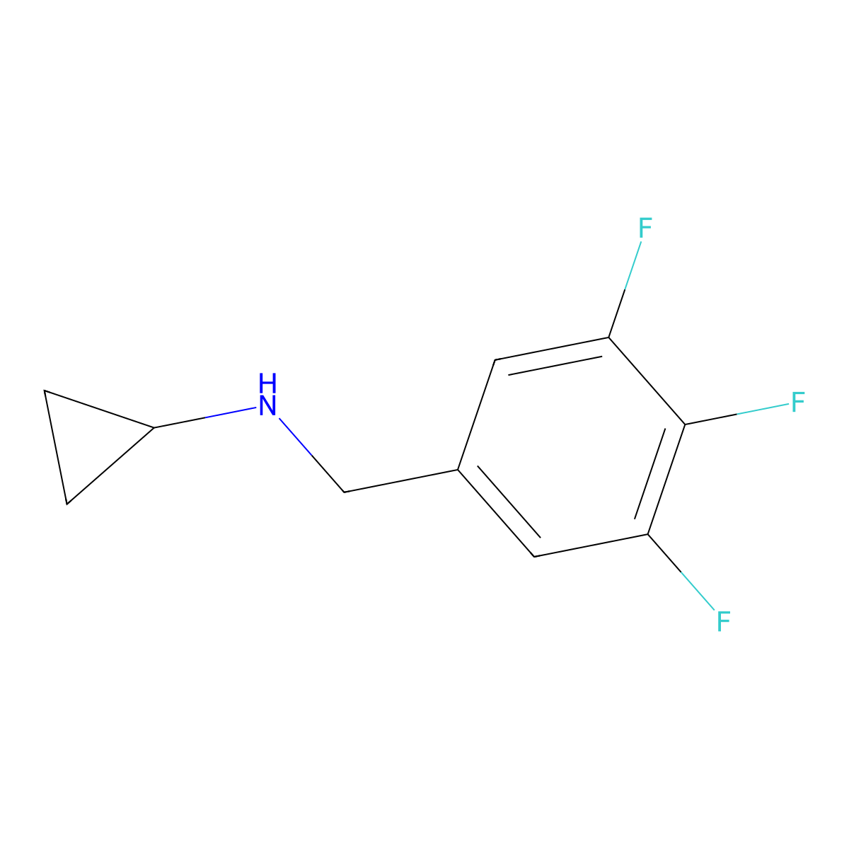 N-[(3,4,5-trifluorophenyl)methyl]cyclopropanamine molecular structure, CAS 1341661-91-3