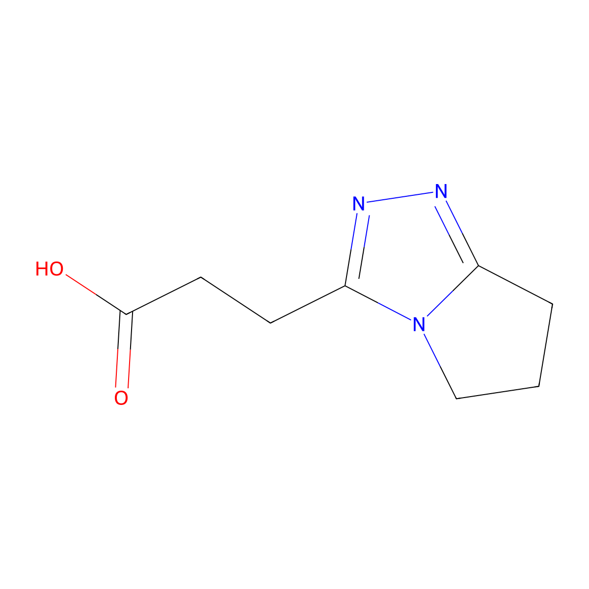 3-(6,7-dihydro-5H-pyrrolo[2,1-c][1,2,4]triazol-3-yl)propanoic acid molecular structure, CAS 1341662-21-2