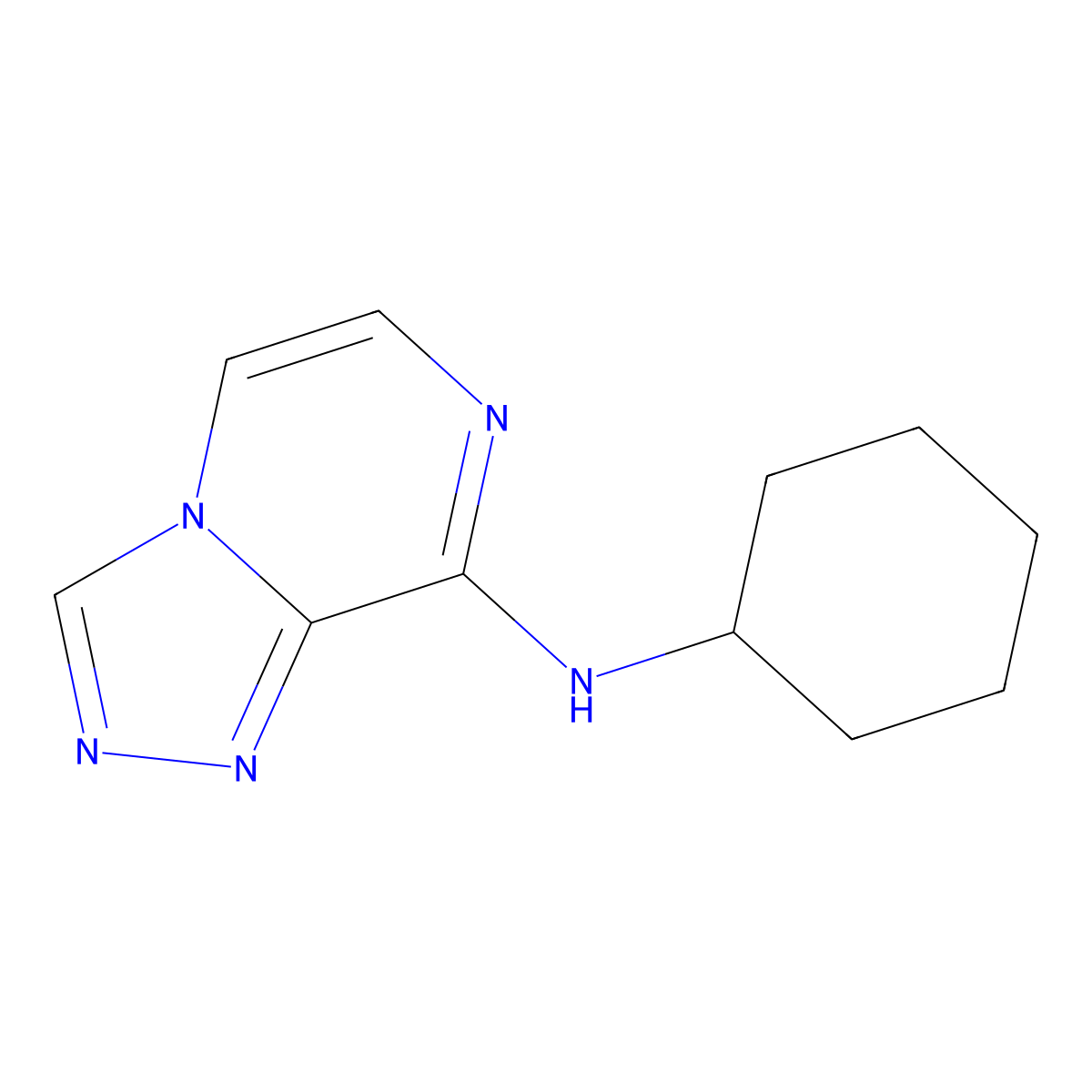 N-cyclohexyl-[1,2,4]triazolo[4,3-a]pyrazin-8-amine molecular structure, CAS 1341663-06-6