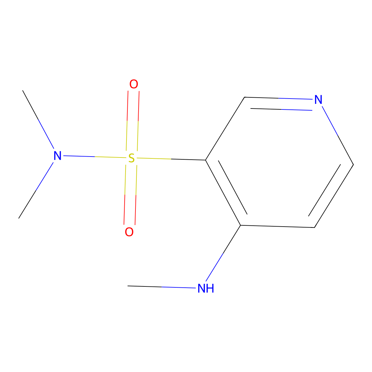 N,N-dimethyl-4-(methylamino)pyridine-3-sulfonamide molecular structure, CAS 1341665-63-1