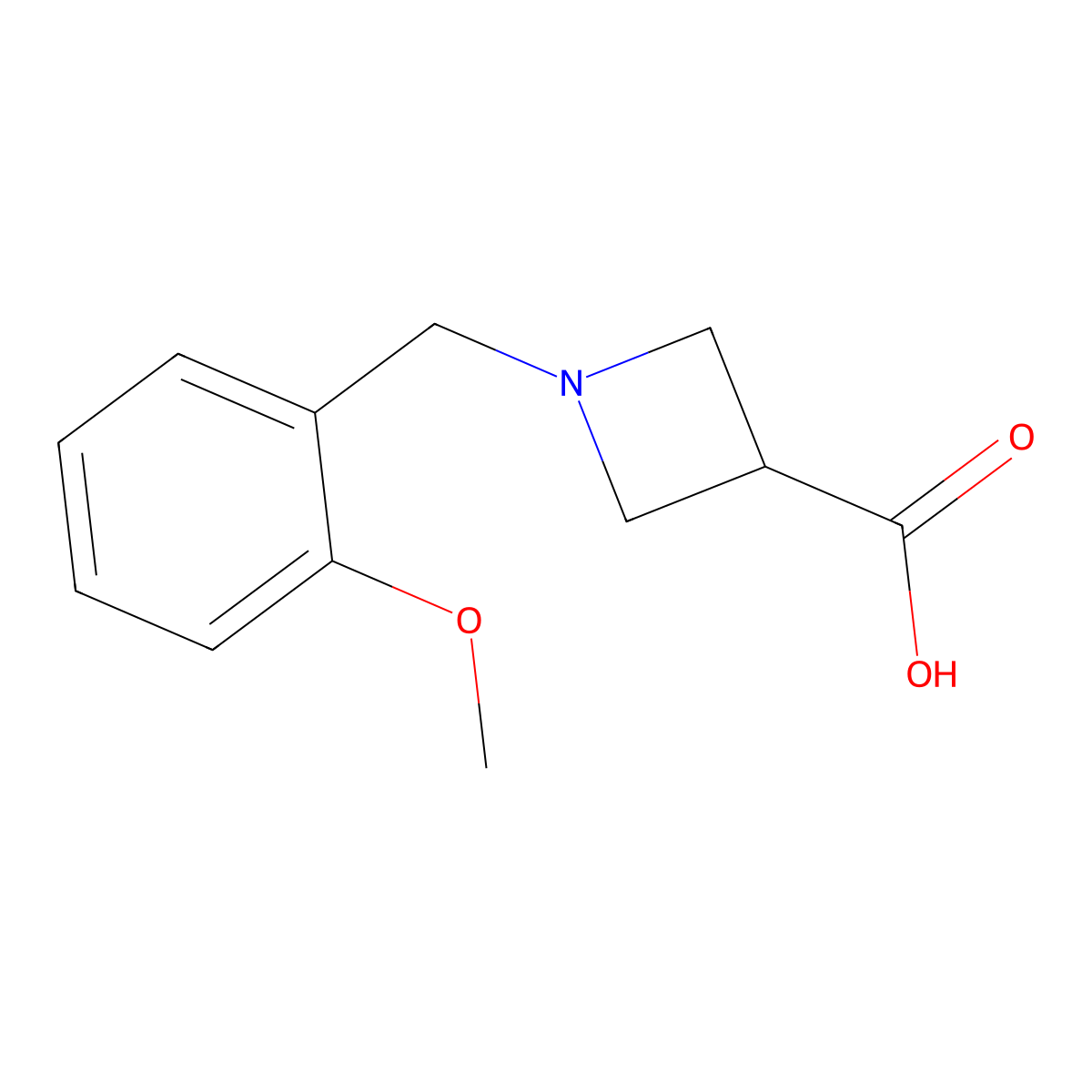 1-[(2-Methoxyphenyl)methyl]azetidine-3-carboxylic acid molecular structure, CAS 1341667-26-2