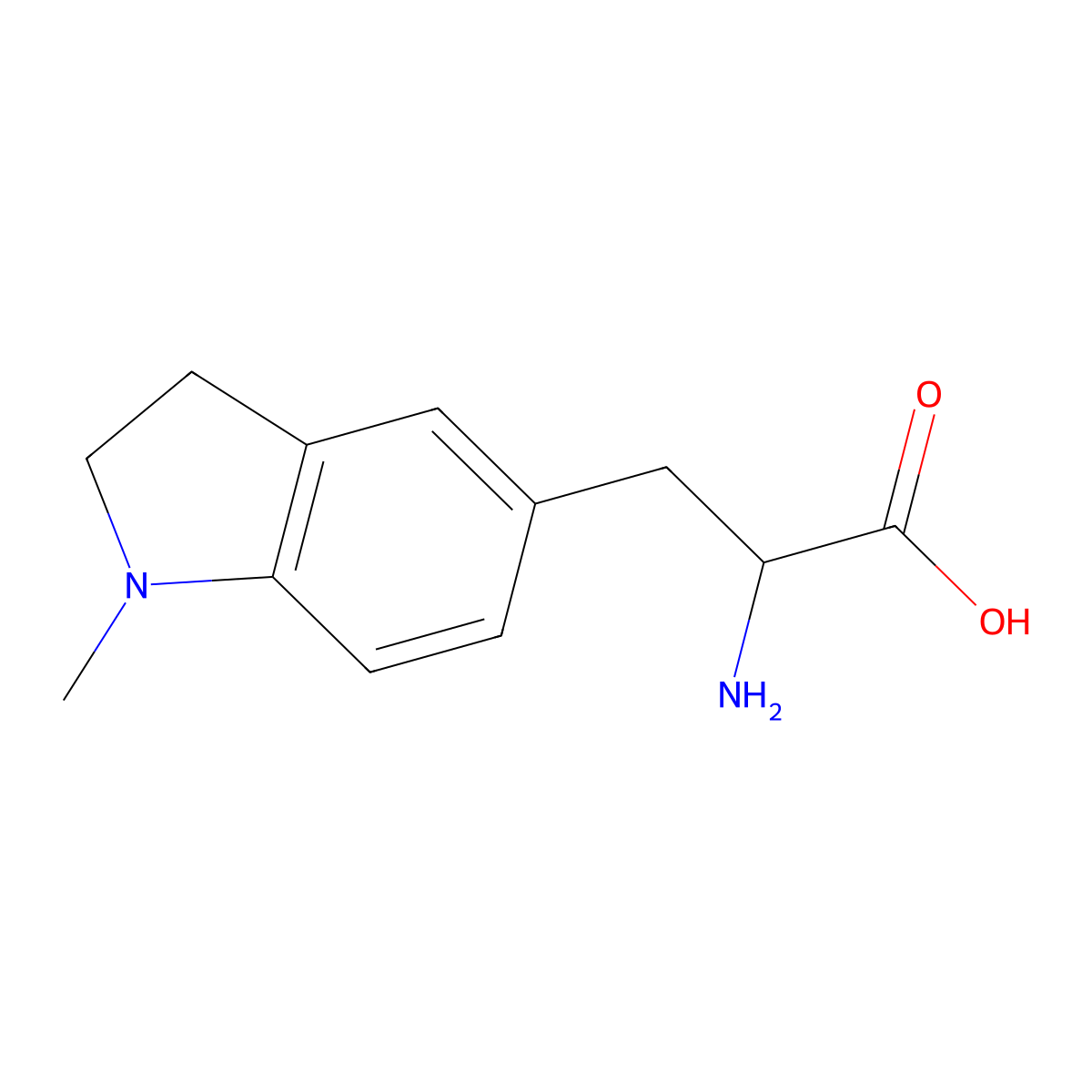 2-Amino-3-(1-methylindolin-5-yl)propanoic acid molecular structure, CAS 1341667-88-6