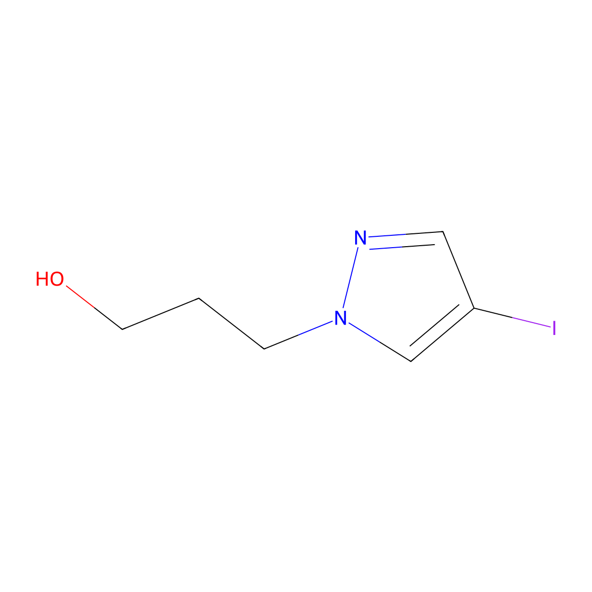 3-(4-iodo-1H-pyrazol-1-yl)propan-1-ol molecular structure, CAS 1341668-61-8