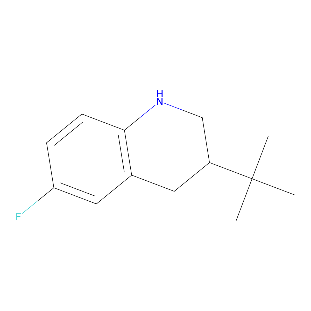 3-Tert-butyl-6-fluoro-1,2,3,4-tetrahydroquinoline molecular structure, CAS 1341670-43-6