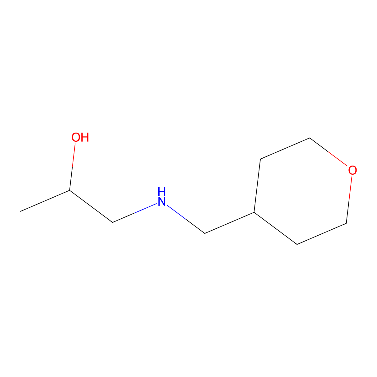 1-{[(Oxan-4-yl)methyl]amino}propan-2-ol molecular structure, CAS 1341670-75-4