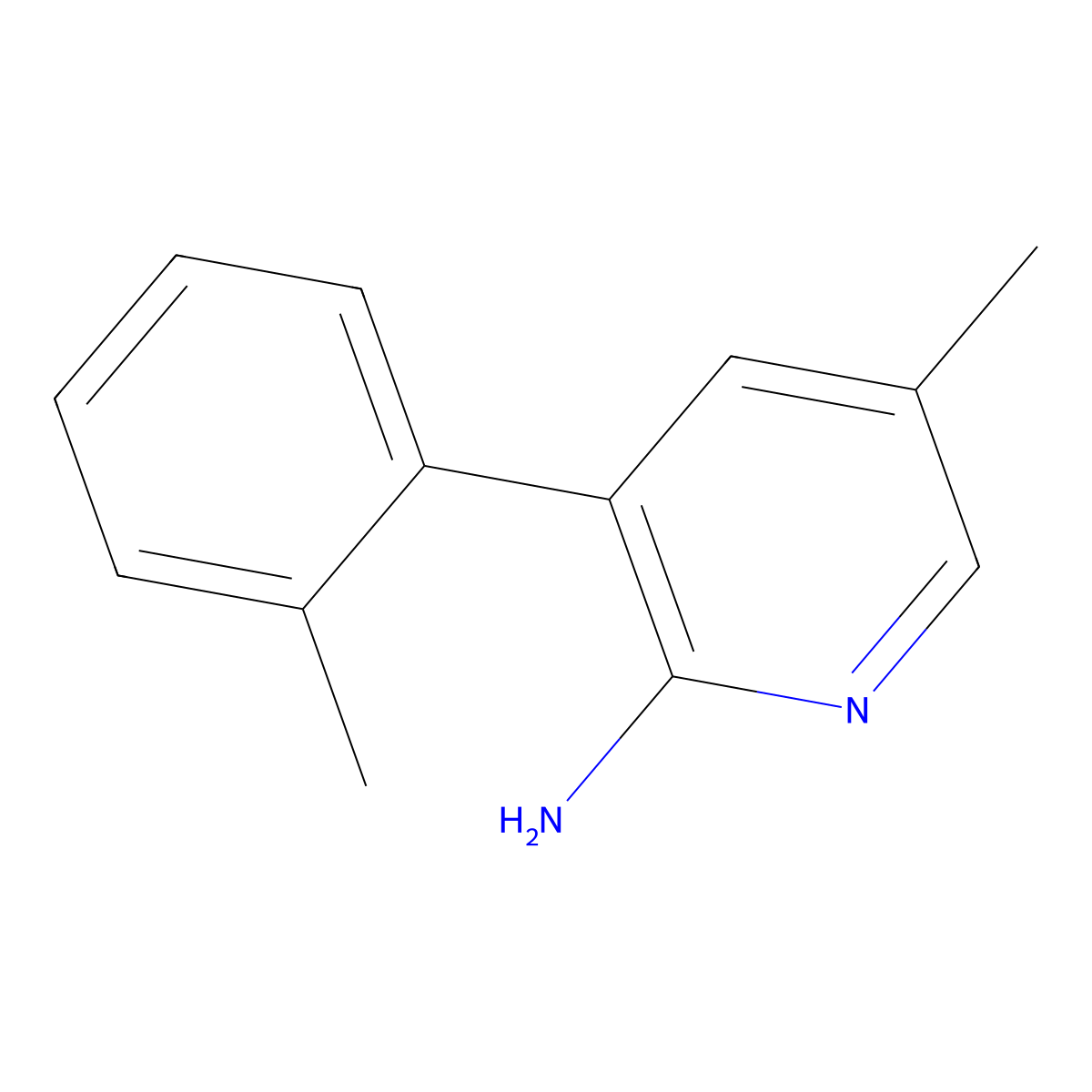 5-Methyl-3-(o-tolyl)pyridin-2-amine molecular structure, CAS 1341673-31-1