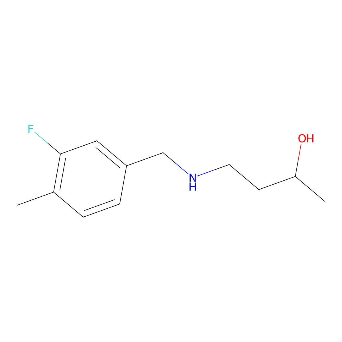 4-{[(3-Fluoro-4-methylphenyl)methyl]amino}butan-2-ol molecular structure, CAS 1341674-46-1