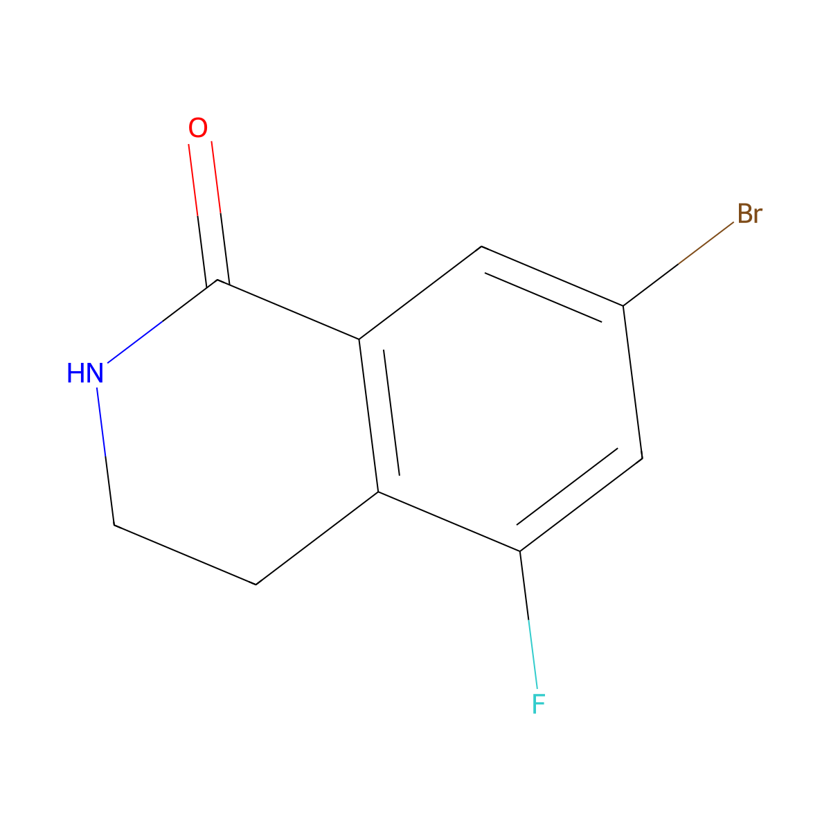 7-Bromo-5-fluoro-1,2,3,4-tetrahydroisoquinolin-1-one molecular structure, CAS 1341674-79-0