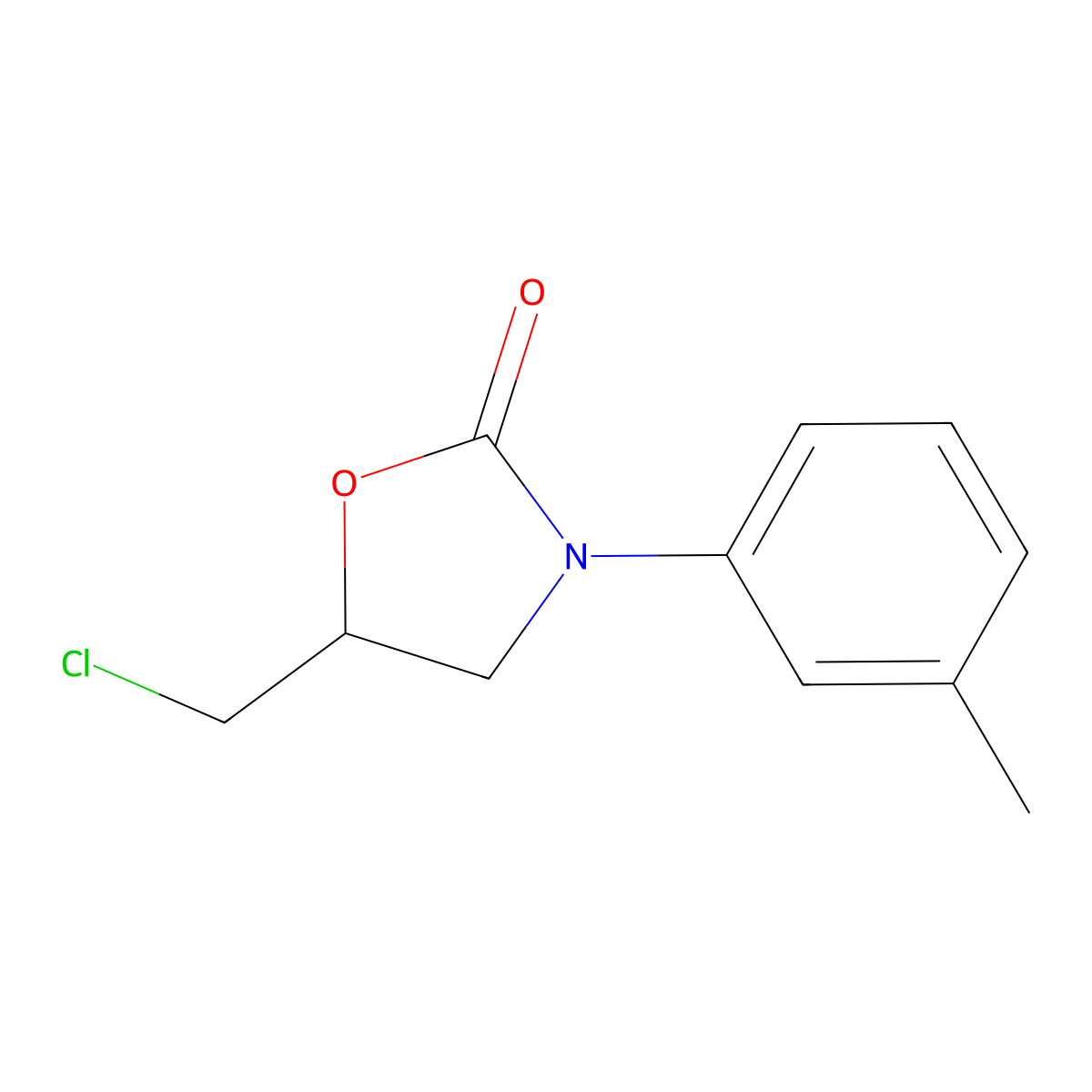 5-(Chloromethyl)-3-(3-methylphenyl)-1,3-oxazolidin-2-one molecular structure, CAS 1341677-71-1