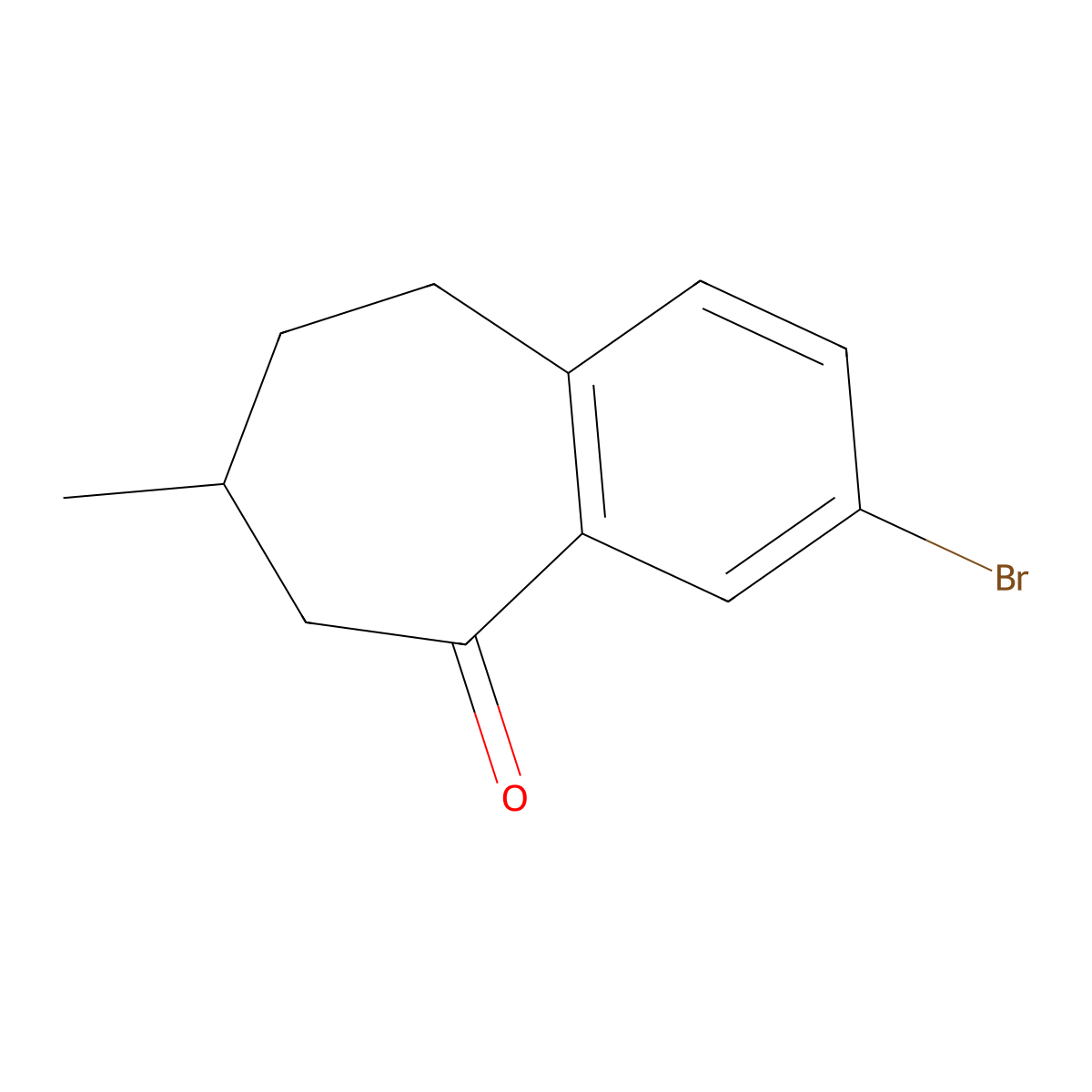 3-bromo-7-methyl-6,7,8,9-tetrahydro-5H-benzo[7]annulen-5-one molecular structure, CAS 1341679-77-3