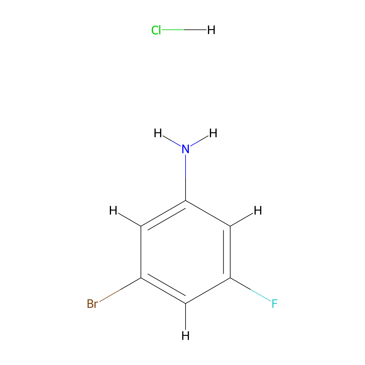 3-Bromo-5-fluoroaniline hydrochloride molecular structure, CAS 134168-98-2