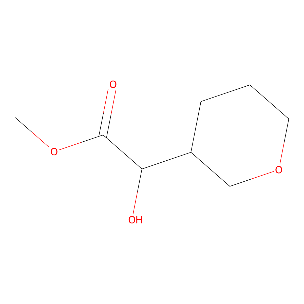 Methyl 2-hydroxy-2-(oxan-3-yl)acetate molecular structure, CAS 1341680-43-0