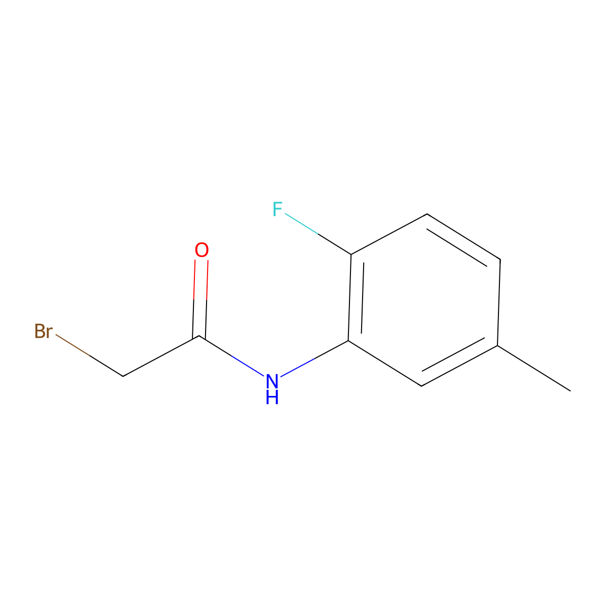 2-bromo-N-(2-fluoro-5-methylphenyl)acetamide molecular structure, CAS 1341681-66-0