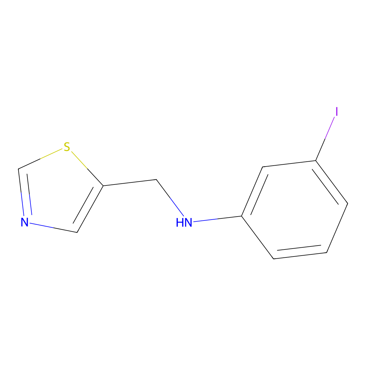 3-Iodo-N-(thiazol-5-ylmethyl)aniline molecular structure, CAS 1341682-77-6