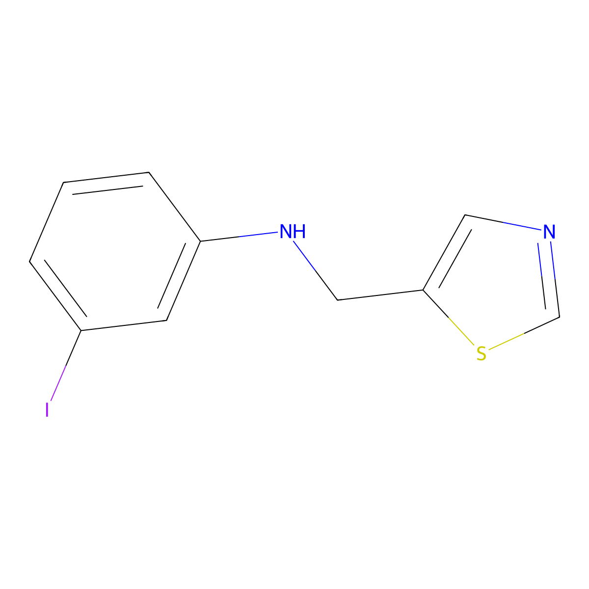 3-Iodo-N-(thiazol-5-ylmethyl)aniline molecular structure, CAS 1341682-77-6