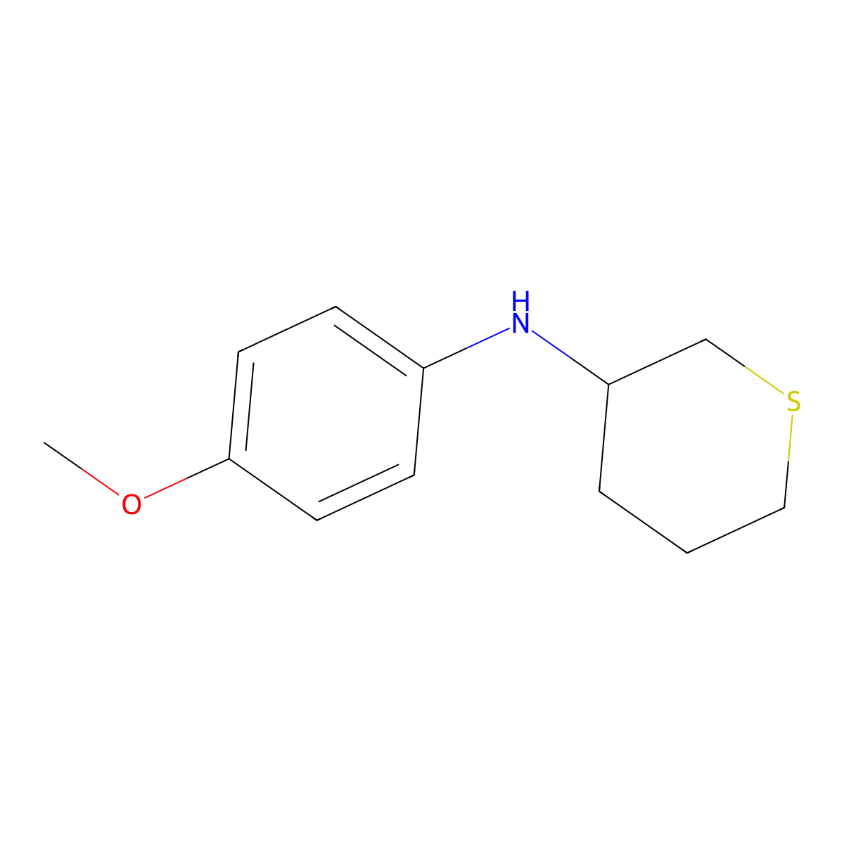 N-(4-methoxyphenyl)thian-3-amine molecular structure, CAS 1341683-32-6